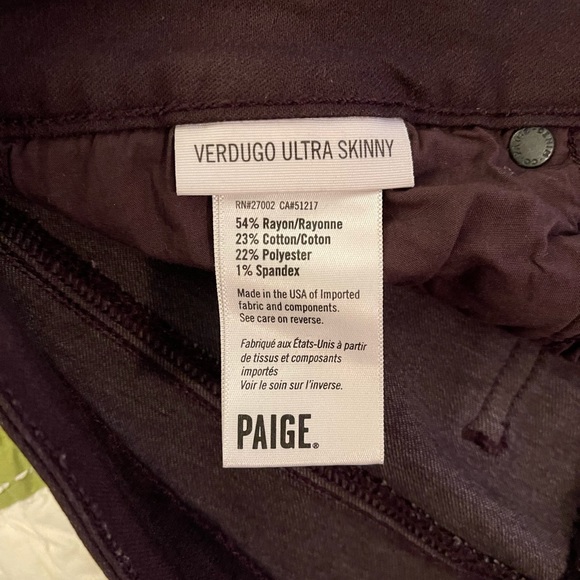 Paige Verdugo Ultra Skinny in Deep Wine - Picture 7 of 9